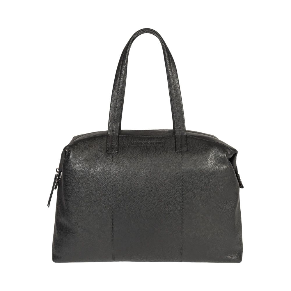 Italian Leather Convertible Tote Bag — Black