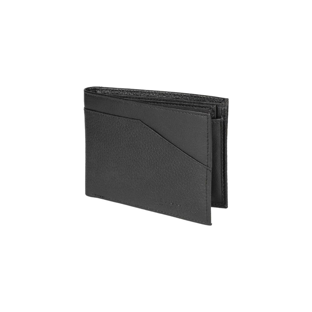 Men's Compact Italian Leather Wallet RFID — Black