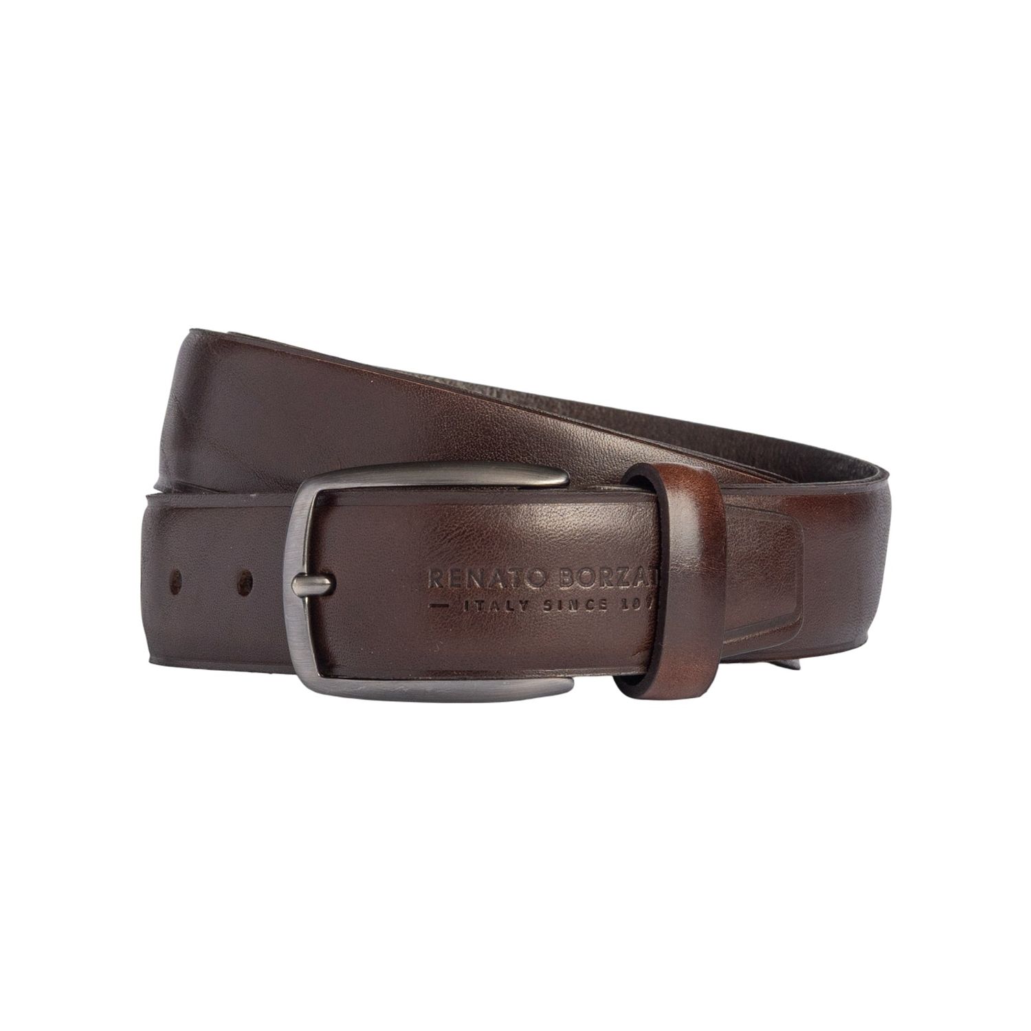 Men's Italian Vegetable-Tanned Leather Belt — Dark Brown