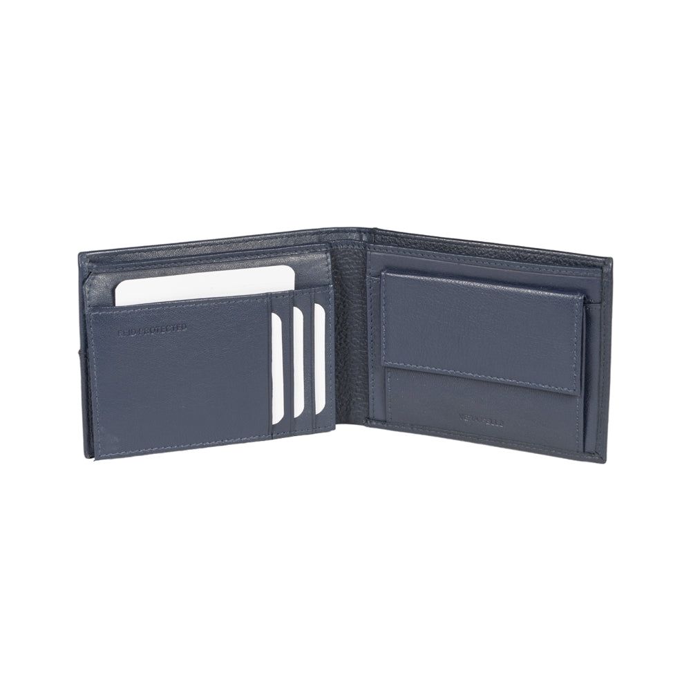 Men's Italian Full-Grain Leather Wallet RFID — Blue