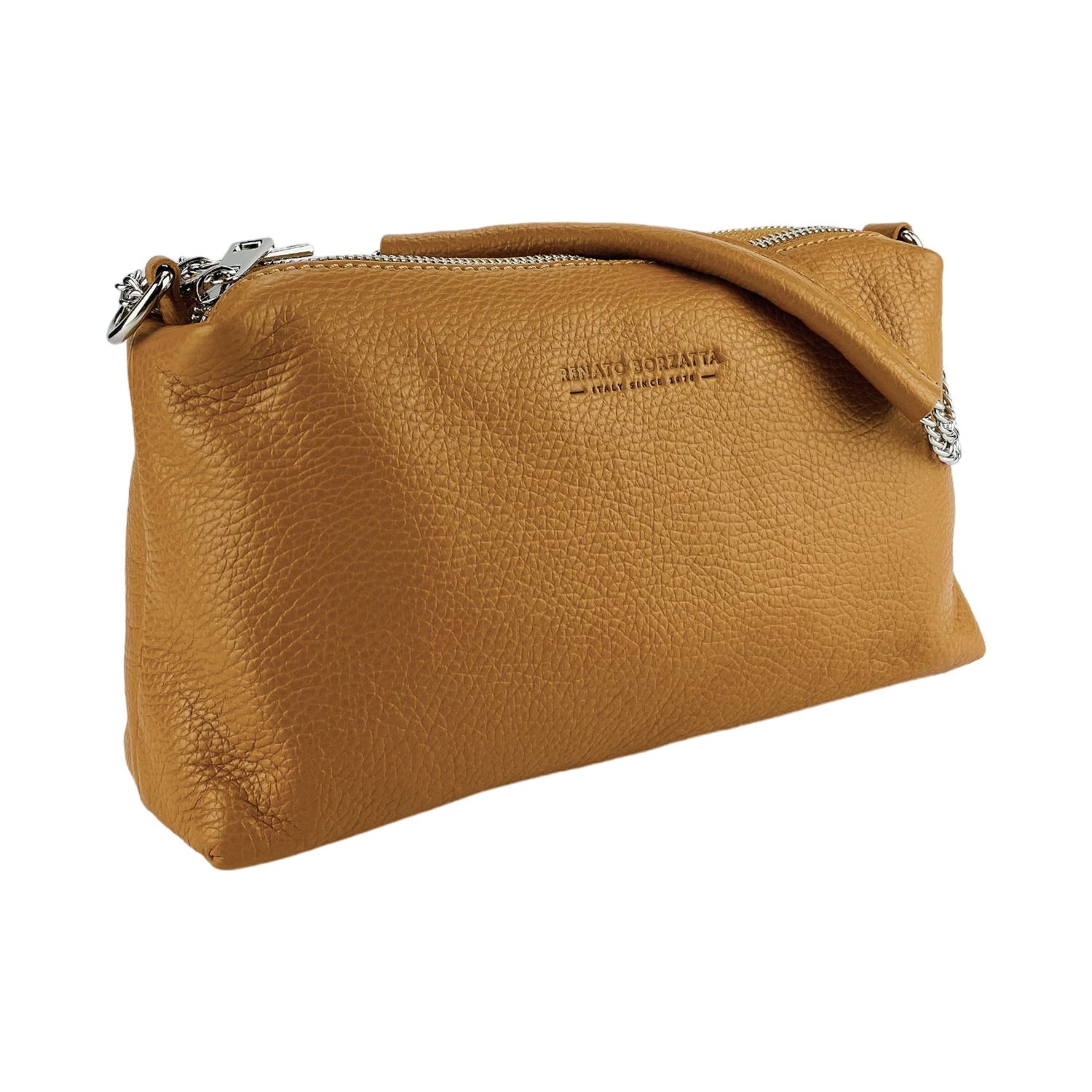 Women's Italian Leather Crossbody Bag — Cognac